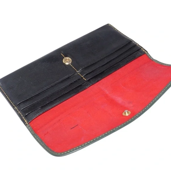 Dooney & Bourke Sophie Slim Green and Black Leather Wallet - Picture 3 of 8